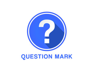 Flat icon of question mark, question mark button
