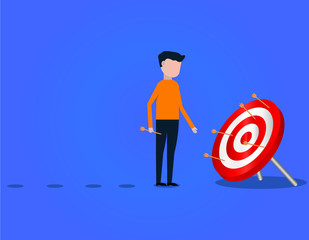 Businessman aiming the target