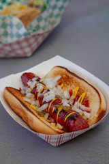 Fastfood Hot dog in paper container