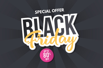 Fototapeta premium Black friday sale banner. Sale banner template design. Abstract banner. Vector illustration