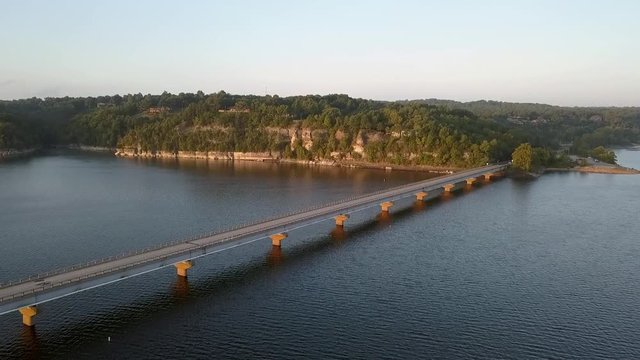 Across the lake bridge