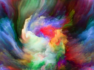 Fotobehang Mix van kleuren Ontvouwen van kleurenbeweging