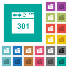 Browser 301 Moved Permanently square flat multi colored icons