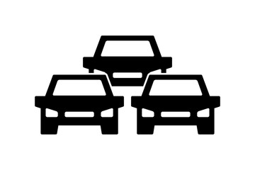 Traffic jam icon, symbol and sign isolated on white