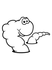 regenwurm vorderteil schwanz boden loch hinterteil wurm comic cartoon clipart design cool raupe glücklich schlange klein ekelig regen