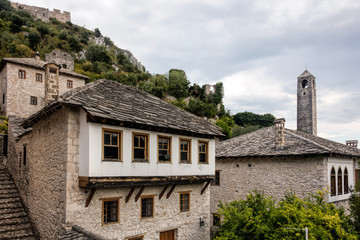 Fototapeta na wymiar 16th century houses in the medieval village of Pocitelj in Bosnia and Herzegovina