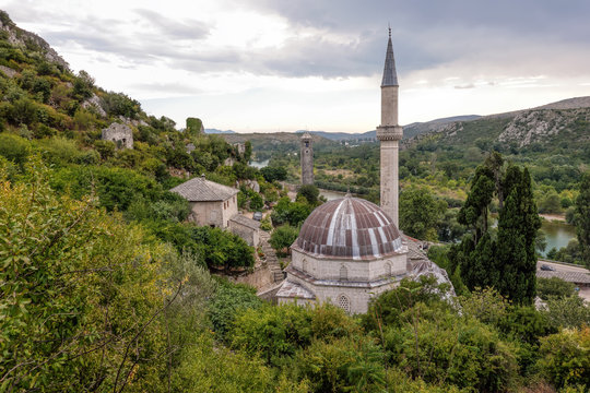Hadji Alija's mosque in Pocitelj, built in 1563, restored in 2002, considered one of the most impressive Ottoman-period single-room domed mosques in Bosnia and Herzegovina.