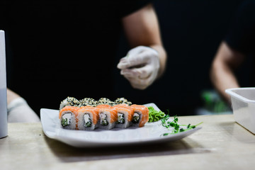 food dish sushi cocktails