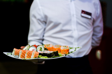 food dish sushi cocktails