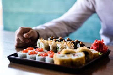 food dish sushi cocktails