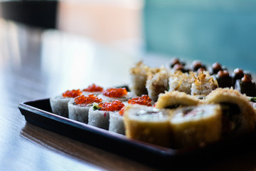 food dish sushi cocktails