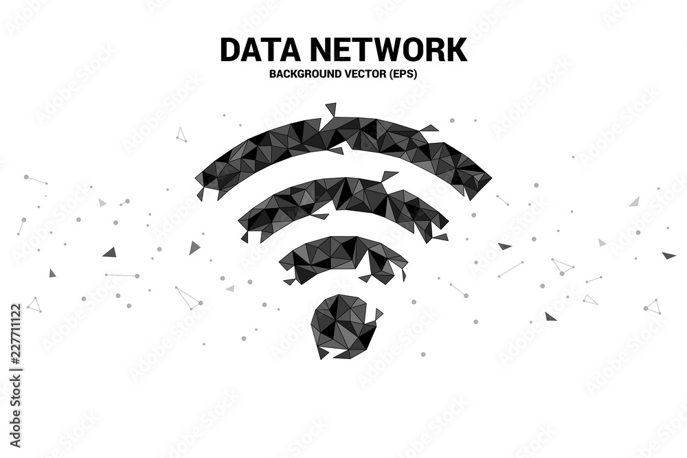 Poster Vector Polygon mobile data icon. Concept for data transfer of  mobile and wi-fi data network.