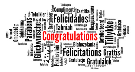 Congratulations in different languages word cloud  © Ricochet64