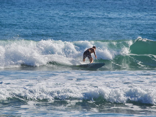 Surfer in action.