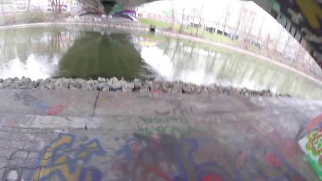 Urban POV running parkour