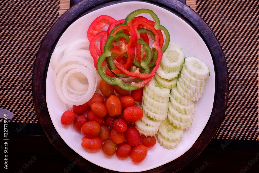 Sticker fresh vegetables salad