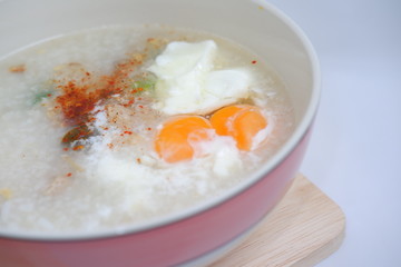 boiled rice with egg