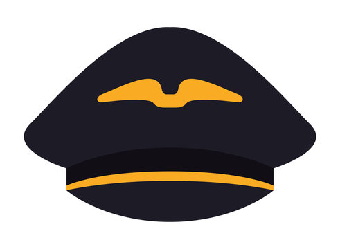 cute pilot hat isolated icon