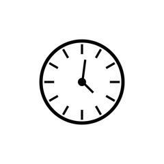 Simple clock and time icon logo