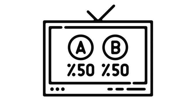 Television debate line icon motion graphic animation with alpha channel.