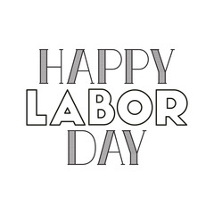 happy labor day label isolated icon