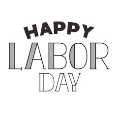 happy labor day label isolated icon