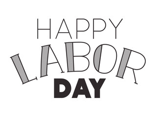 happy labor day label isolated icon