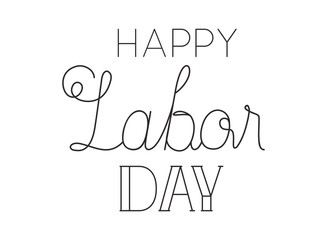 happy labor day label isolated icon