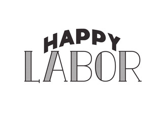 happy labor day label isolated icon