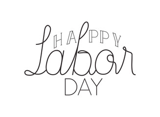 happy labor day label isolated icon