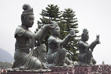 Fototapeta premium Buddha statues in Hong Kong. 