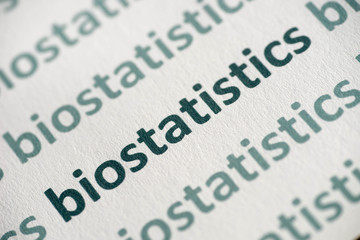 word biostatistics printed on  paper macro