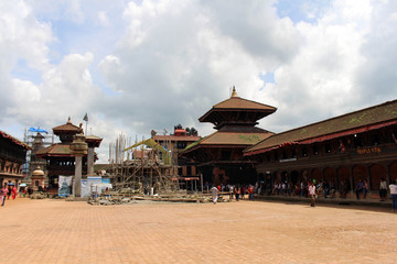 Around Bhaktapur Durbar Square (under reconstruction), an UNESCO Heritage site