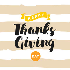 Happy Thanksgiving day typography.