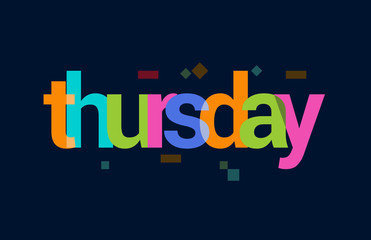 Thursday Overlapping Vector Letter Design Dark Blackground