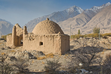 Tombhouse along the Karakoram Highway, North West China