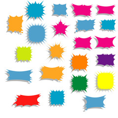 starburst bubble text template vector element
