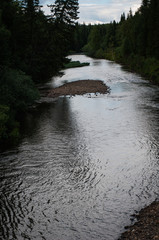 Uls river, landscape paint, Kvarkush, Ural, Russia