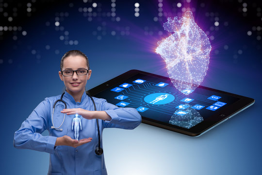 Woman doctor in telemedicine concept - Powered by Adobe