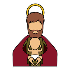 Joseph and baby jesus of holy night design