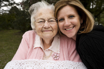 portrait of happy mother and daughter