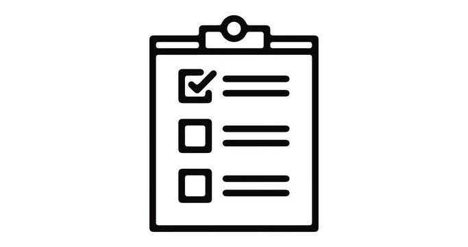 Quality check line icon motion graphic animation with alpha channel.
