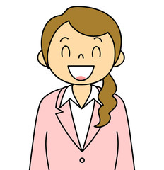 女性　OL　事務員　笑顔