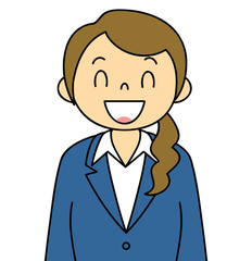 女性　OL　事務員　笑顔