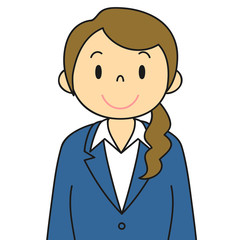 女性　OL　事務員　笑顔