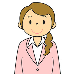 女性　OL　事務員　笑顔