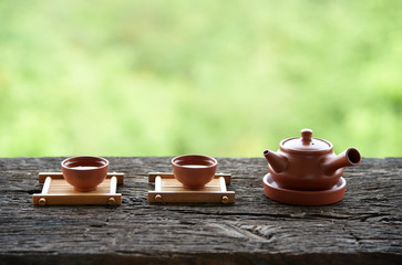 set japanese tea oriental drink style on the table