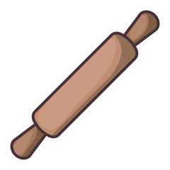 Isolated rolling pin of bakery design