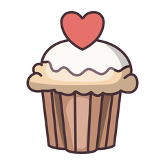 Isolated muffin of bakery design