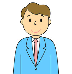 男性　ビジネスマン　ほほえみ